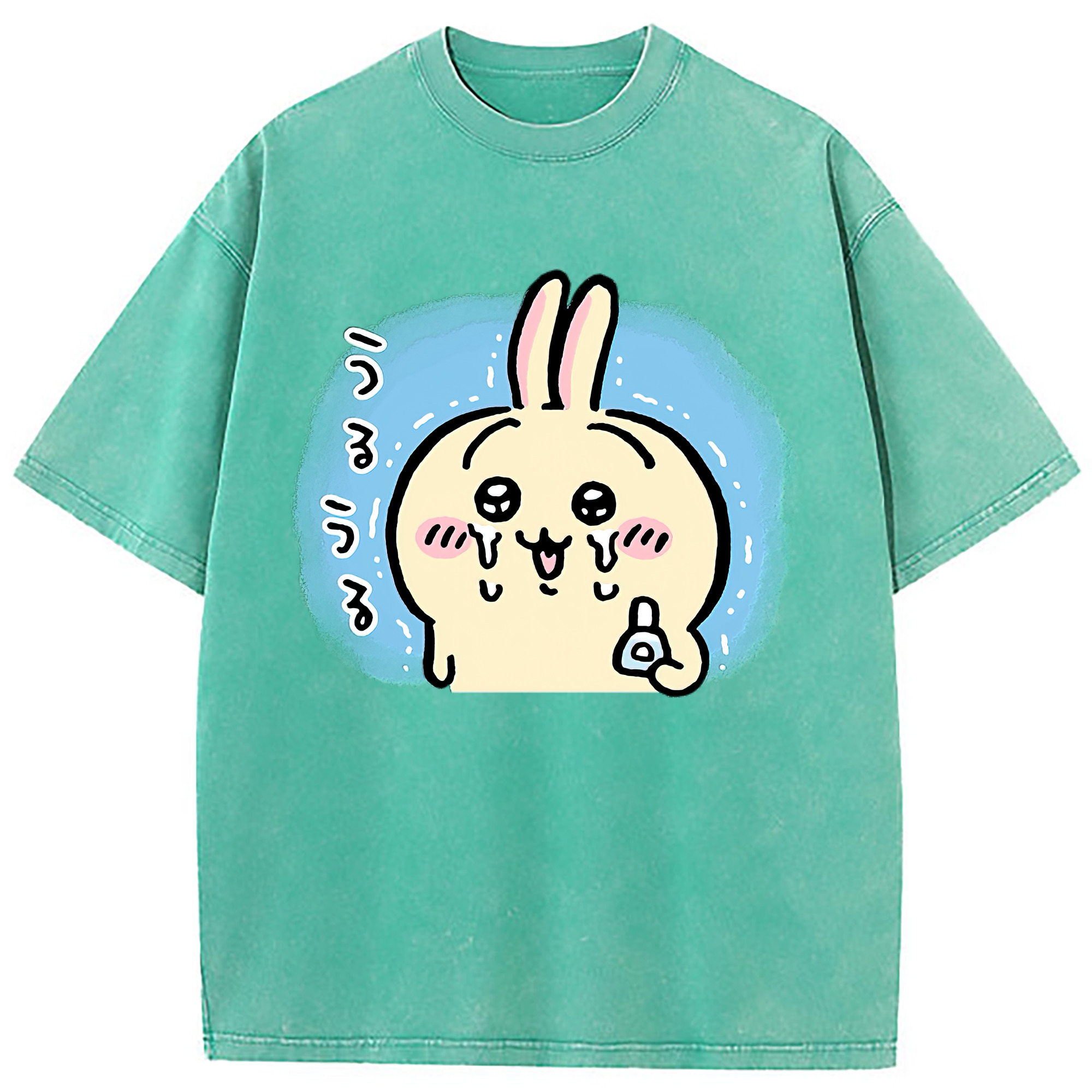 （画像用） ちいかわ うさぎ Chii-kawa usagi 綿100% ヴィンテージ風 半袖Tシャツ（フロントプリント）
